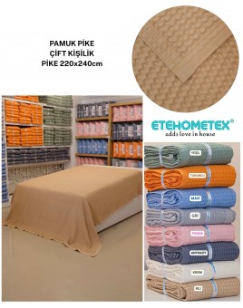 ETEHOMETEX HAVUZLU PİKE ÇİFT KİŞİLİK 220X240CM BEJ 8696474231656